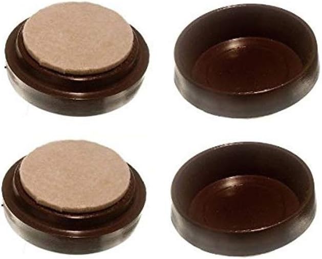 Merriway® BH00154 Furniture Caster Cups with Felt Pads, Clear, Outer Dim. 2" - Pack of 4