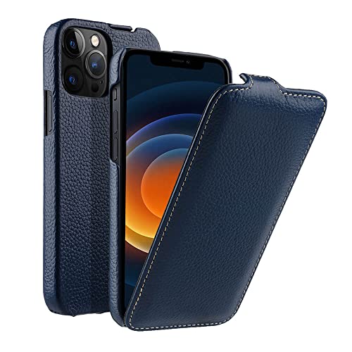 Étuis de Téléphone iPhone 12 Mini : Étui à Rabat Cuir Bleu Ouvert Vertical