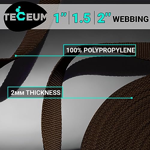 Image of TECEUM 3 /4 inch & 5 /8 inch & 1 inch & 1.5 inch & 2 inch Webbing - 10 25 50 Yards - 40+ Colors - Heavy Duty 1 Inch 1.5 Inch 2 Inch Backpack Straps - Webbing for Outdoors Indoors Crafting DIY