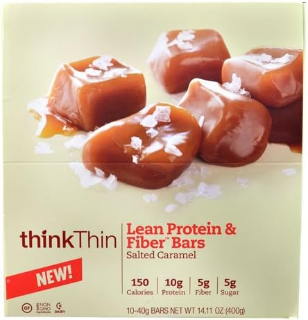 Think Products thinkThin Lean Protein & Fiber Bars Salted Caramel -- 10 Bars