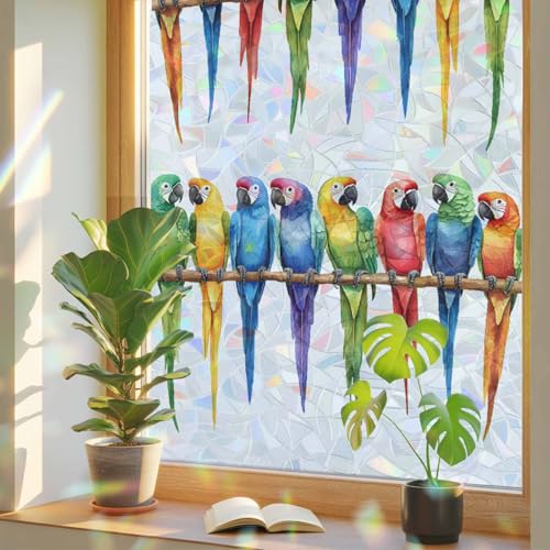 Película para ventana decorativa arcoíris 19.6 x 39.3 pulg miniatura 1