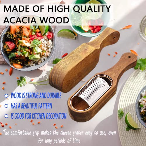 Wooden Cheese Grater With Handle,Parmesan Cheese Grater Acacia Wood Container Cheese Grater, Handheld Kitchen Grater For Cheese, Lemon And Chocolate，The Perfect Kitchen Accessory For All Cheese Lovers #TOP2