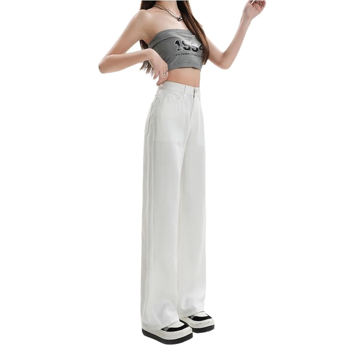 GenericWomen's Casual High Waist Straight Leg Jeans