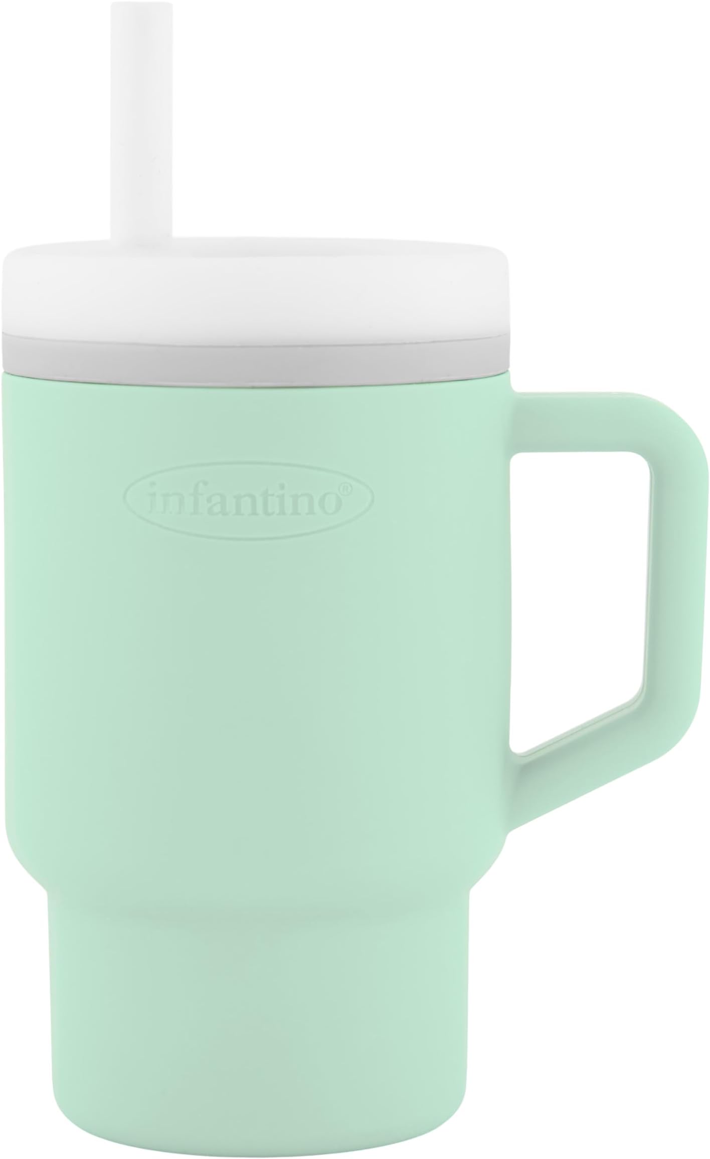 Infantino My 1st Tumbler โ Adorable Miniature Tumbler with Leak-Resistant Straw and Toddler-Friendly Handle, Encourages Hydration - 6M+, 9 oz, Cool Mint