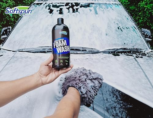 Image of SOFTSPUN Essentials 1 Liter Car & Bike Premium Liquid Shampoo | Extra Suds, Removes Tough Dirt & Grime| pH Neutral | Works with Bucket & Foam Cannon