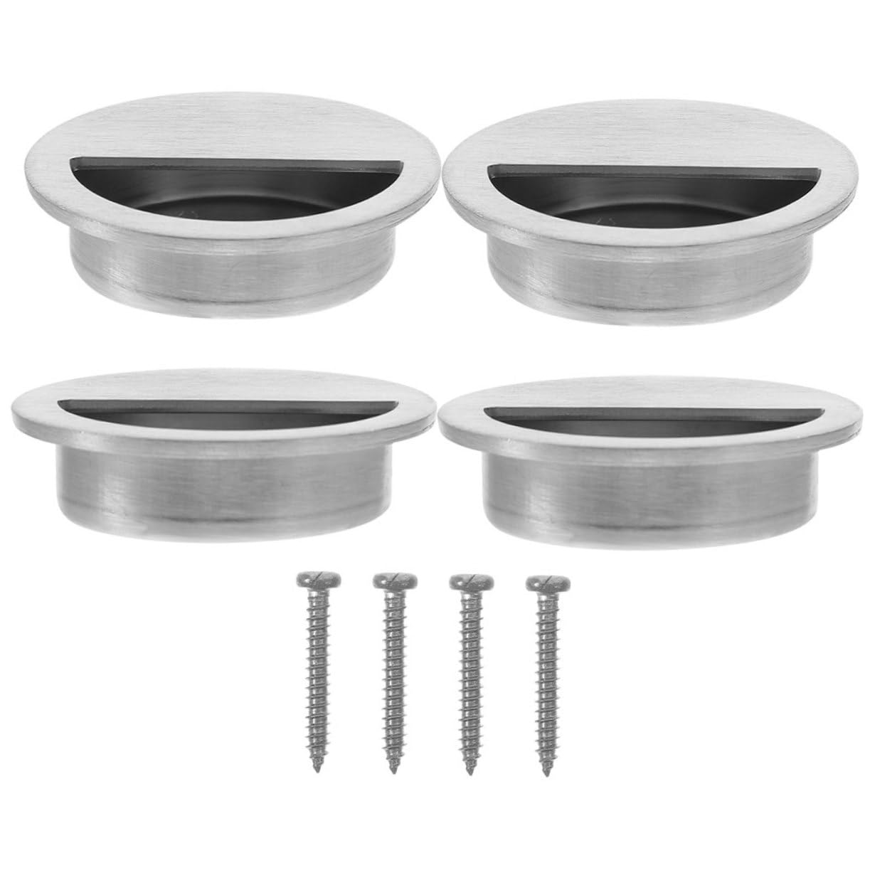Tiradores empotrados de acero inoxidable con diseño plano y resistente para cocinas, pack de 4