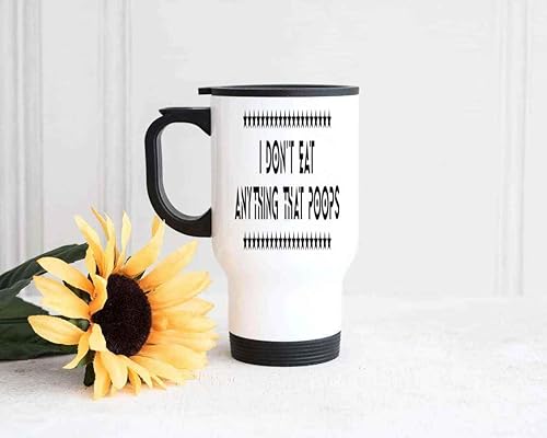 Miniatura 4 de Inspirational Gift Plant-based Gifts for Dieters, a Surprise for Vegetarian Mother - Funny Vegan Design on 14 Oz White Stainless Steel Travel Mug