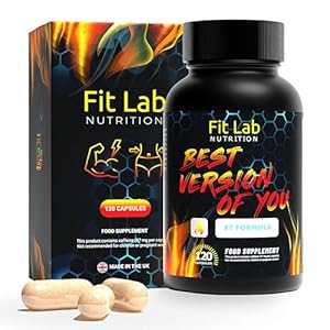 Fit Lab – Best Version of You, Food Supplement – Gym Essentials -120 Capsules – Vegan, Halal and Vegetarian Supplements for Women and Men – 60 Days Supply