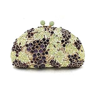 LKESWLE Dames Handtas Bridal Wedding Party Purse Avond Feesttas Bladeren Vormkoppen Kristallen Portemonnees (Color : B, Size : One size)