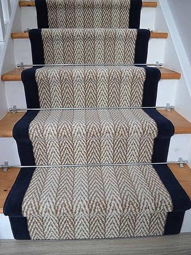 Long Stair Runner Rugs - Herringbone Elegant Exquisite Style & Functionality - Perfect for Hallways Stairs and Entryways - Enhance Your Home Decor with Classic Geometric Pattern