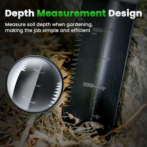 PANCKY Metal Detector Shovel with Extended Handle & Carrying Sheath, Heavy Duty Double Serrated Edge Metal Detecting Digging Tool, Digger Trowel for Metal Detecting, Gardening, Camping, Black - Thumbnail 4