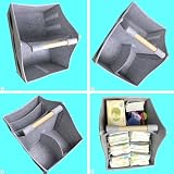 AEESRRU Baby Windel Caddy Organizer Korb tragbar Storage Bin groß Kindergarten Tasche mit Wechselbaren Fächer für für Wickelkommode, Beißring, Windel, Best Baby Geschenk Korb (Hellgrau 2)
