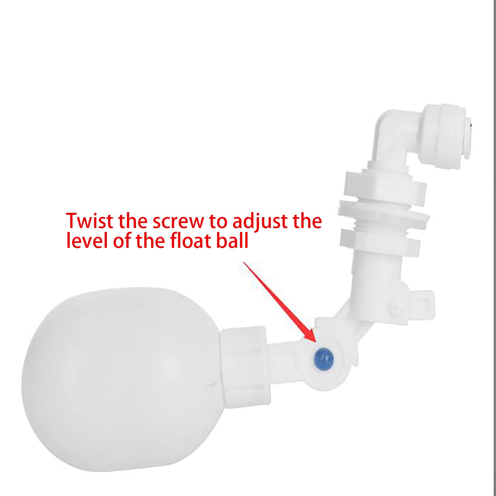 Beufee 2PCS Water Float Valve, Water Filter Float Ball Valve Adjustable Float Valve Water Tank Float Valves for Aquarium RO DI Reverse Osmosis System