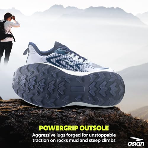 Image of ASIAN EVEREST-08 Men's Trekking Shoes | Lightweight Hiking Shoes with Superior Grip, Memory Foam Cushion | Arch Support, Durable Design Shoes for Boys
