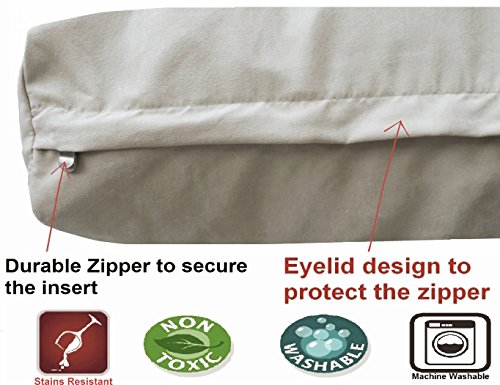 Image of Dogbed4less XL Orthopedic Gel Infused Cooling Memory Foam Dog Bed for Medium to Large Pet and Waterproof Liner in Mirco-Suede Khaki External Cover, 47X29X4 Inches