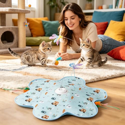 Jouet interactif pour chat appartement exercice de griffade au sol - 3