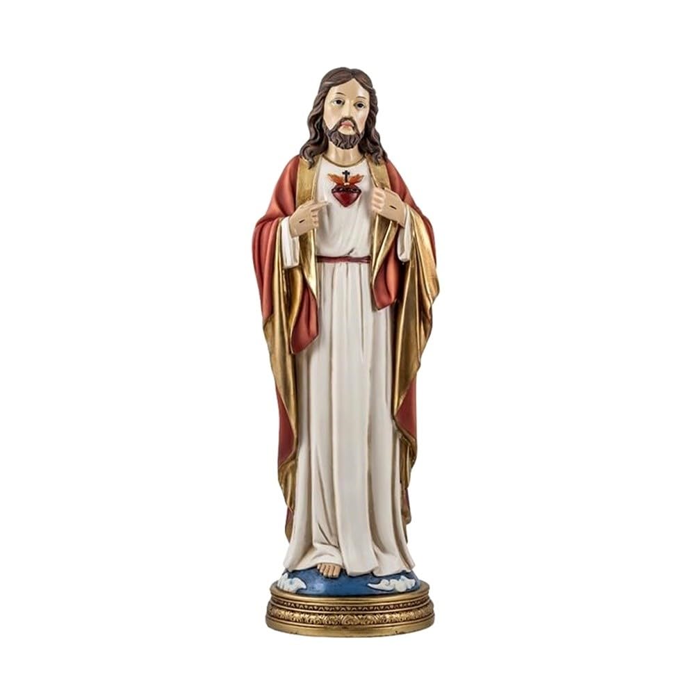 Sagrado Corazón de Jesús Figura Religiosa de 40 cm. acabada en Resina con peana