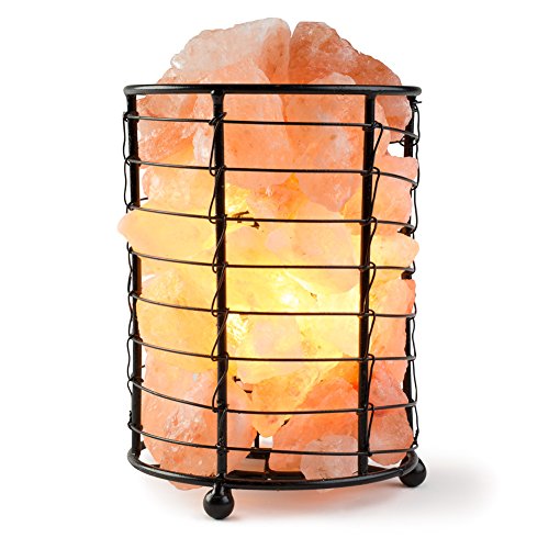 HemingWeigh Himalayan Salt Chips, Lamp in Metal Cylinder Electric Wire & Bulb Included