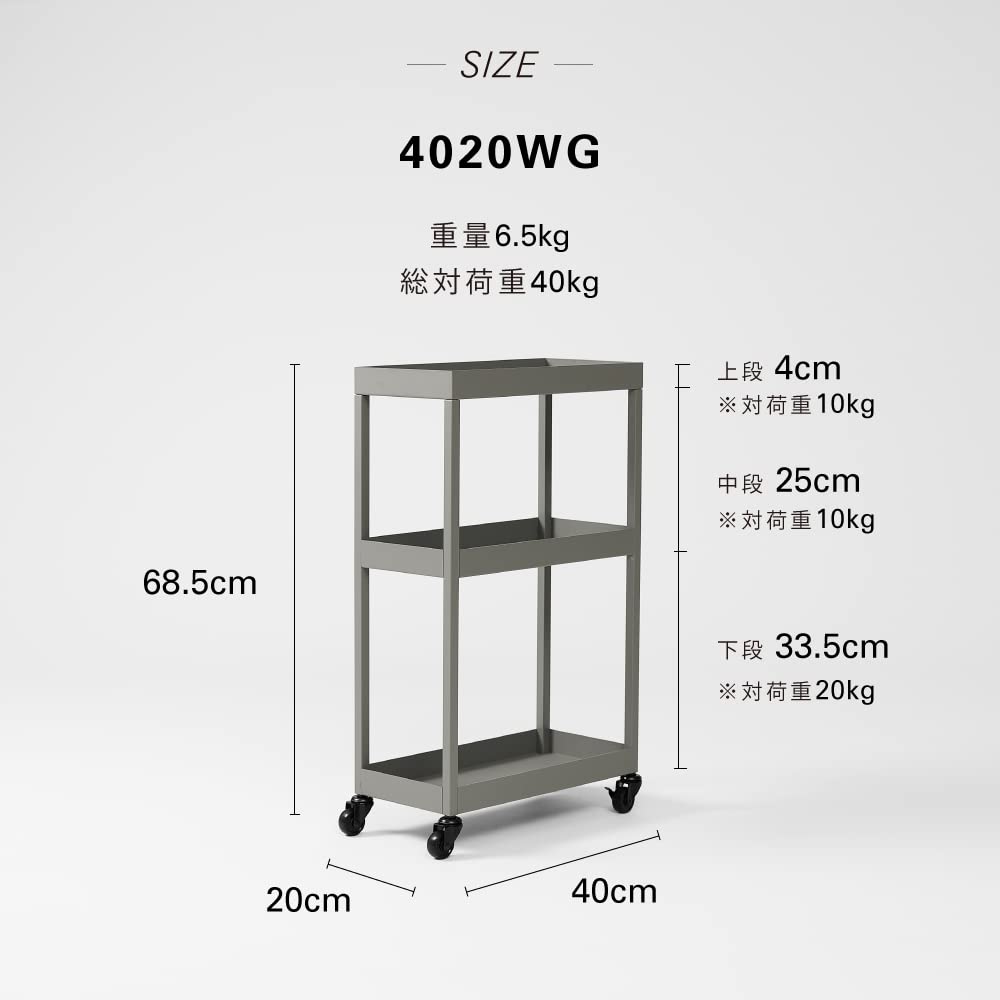 Amazon｜ideaco (イデアコ) ワゴン 組立不要 日本製 弛まない