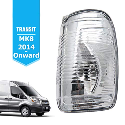 Maso Lot de 2 verres de rétroviseurs / clignotants latéraux compatibles avec Transit Mk8 à partir de 2014, côté droit et gauche (MPN : 1847387, 1847389)