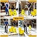 35 Qt Commercial Mop Bucket with Side Press Wringer on Wheels,Heavy Duty Industrial Mop and Bucket Set for Floor Cleaning,Including 1 Wet Floor Caution Sign for Household,Business,Yellow