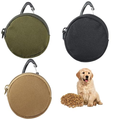 3er Set Leckerlitasche für Hunde – wasserdichte Hundeleckerli Tasche mit Karabiner, Futterbeutel Hundetraining, Kleine Leckerlibeutel für Hunde, Futtertasche Hund zum Training und Erziehung