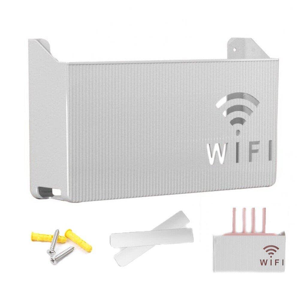 Wireless Router Storage Box Shelf with Cable Organizer and Home Decor Wall Mount-picture-18