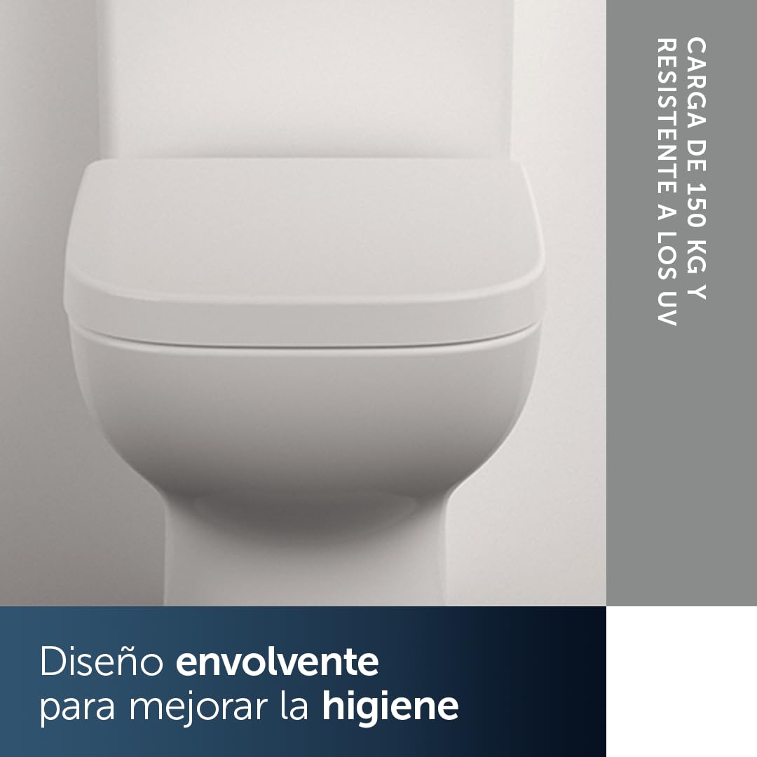 Ideal Standard i.life S asiento WC envolvente, angular – Blanco (Alpin) | Asiento de inodoro fabricado con material duradero, T473601