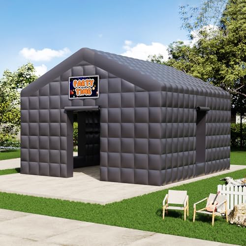 SPECRAFT 20x16x14 FT Large Inflatable Nightclub, Inflatable Tent for Parties with 2 Sides Escape Doors, Party Tent for Birthday Party/Outdoor Events, Black