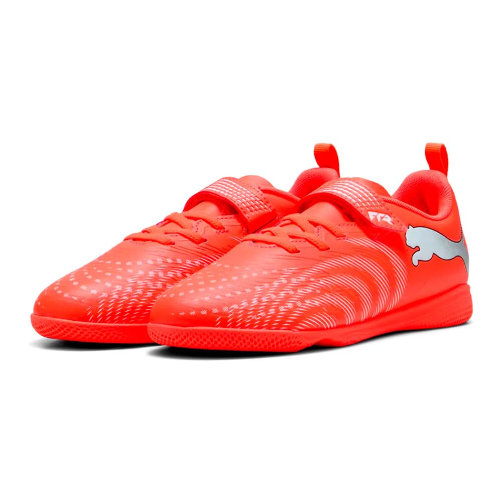 PUMA Unisex Niño Future 9 Play It V Jr Zapato de Fútbol, Rojo Brillante Blanco Negro, 31 EU, Puma Rojo Brillante Blanco Puma Negro, 31 EU