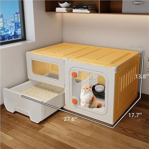 Habitat confortable pour chat avec litière et plastique durable