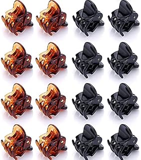 JANYUN 24 Pcs Mini Claw Clips Non Slip Hair Claw Clips Clamps for Women Girl's Hair (Black and Brown)