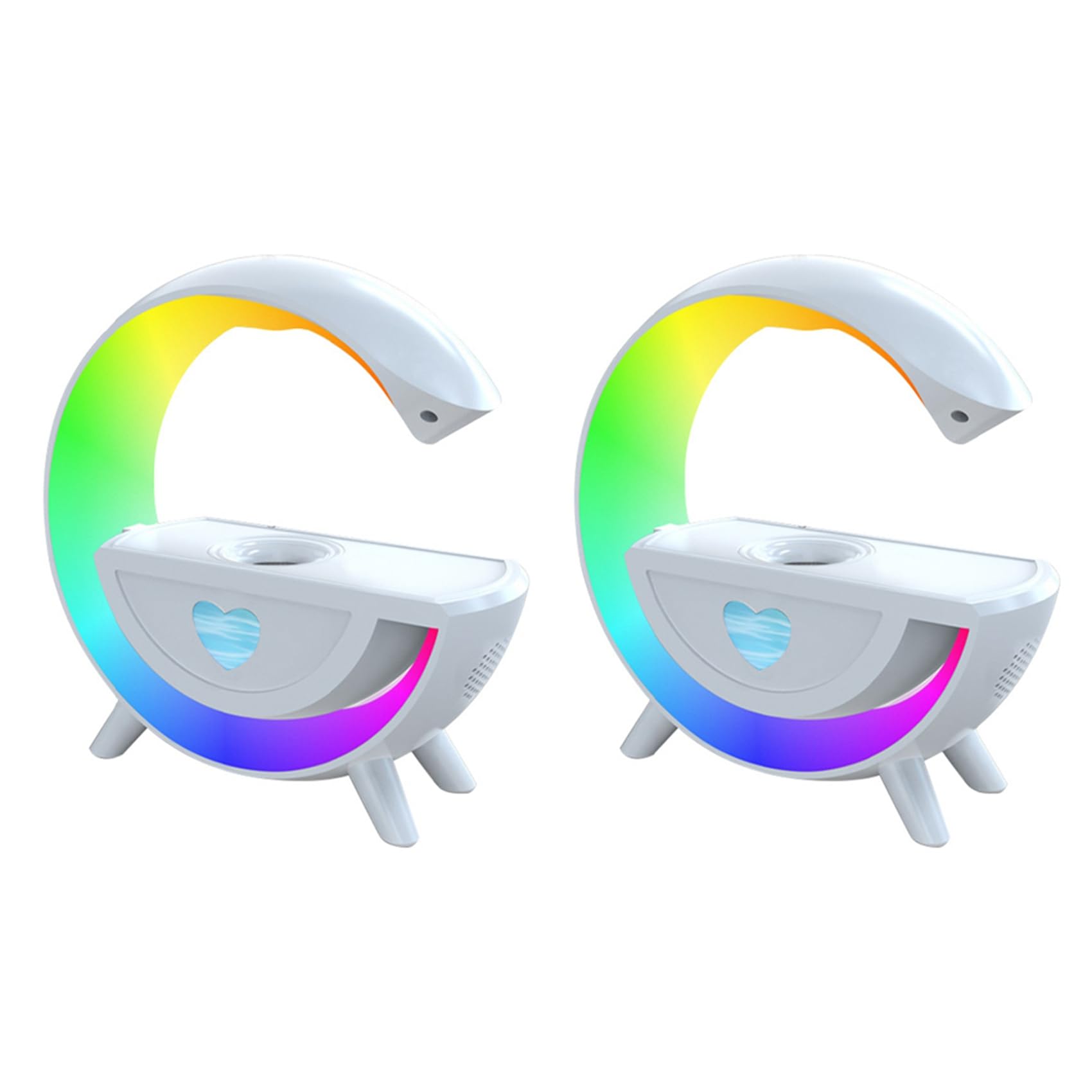 Hndhbfgrt 2X Anti- Air Humidifier 350ml with Bluetooth 5.0 Speaker RGB for Home Humidifier