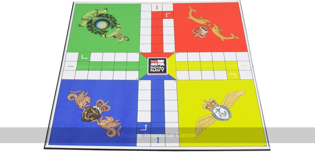 Quad Fold Wooden Uckers Game - Royal Navy Edition
