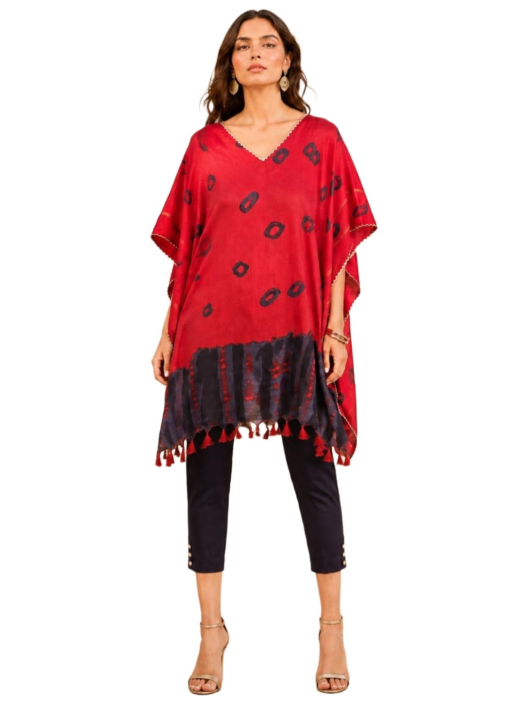 Kota Check Kaftan Dress for Women | Printed Kaftan Outfit | Kurti for Woman | Ethnic Indian Clothing | Office Casual Party Traditional Fashion Premium Style Look