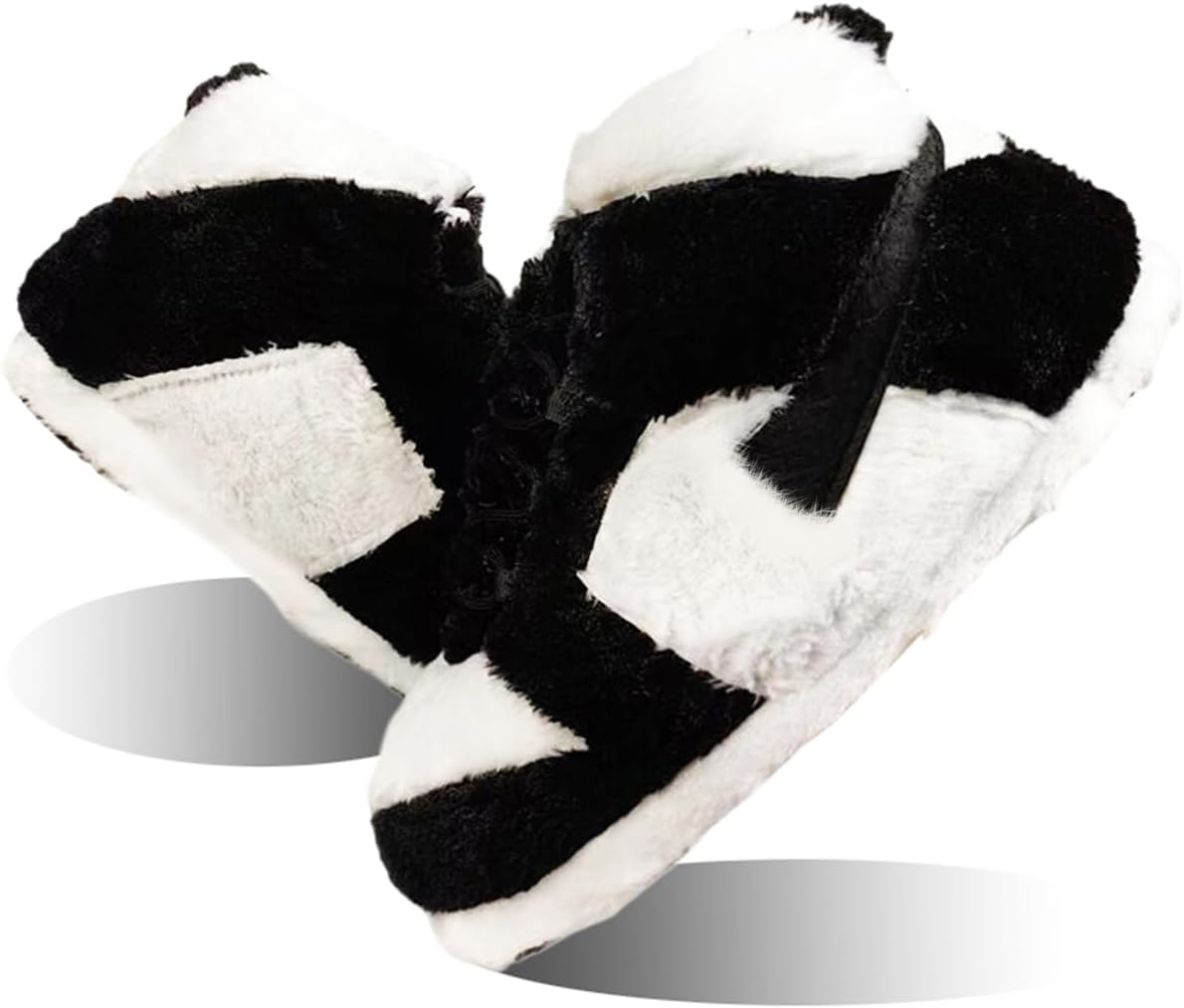 MOLERFO Sneaker Slippers Non Slip Sole Indoor House Plush Slippers Unisex Indoor Floor Cotton Shoes (BLACK-HB,5.5,12) - Image 4