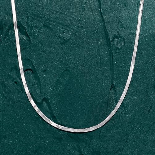 Ross-Simons Italian 2mm Sterling Silver Herringbone Necklace3