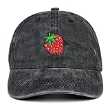 Viezrrle Strawberry Embroidered Baseball Cap, Unconstructed Cotton Baseball Hat with Adjustable...