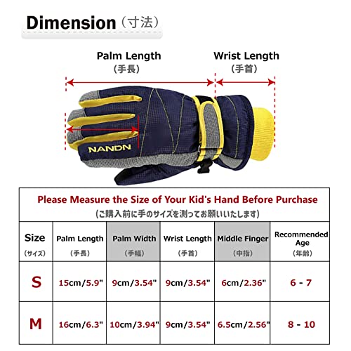 Azarxis Kids Winter Warm Gloves, Cold Weather Windproof Thermal Gloves For Boys & Girls (Blue, S) #TOP1