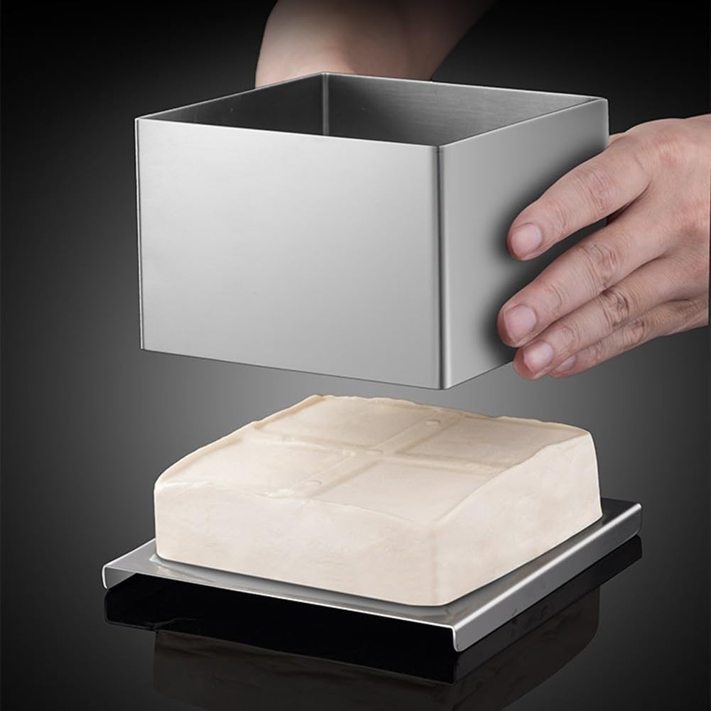 Tofu Press, Tofu , Stainless Steel Tofu Maker with Cheese Cloth for Kitchen, Household Tofu Making Tools Tofu Box(Large)
