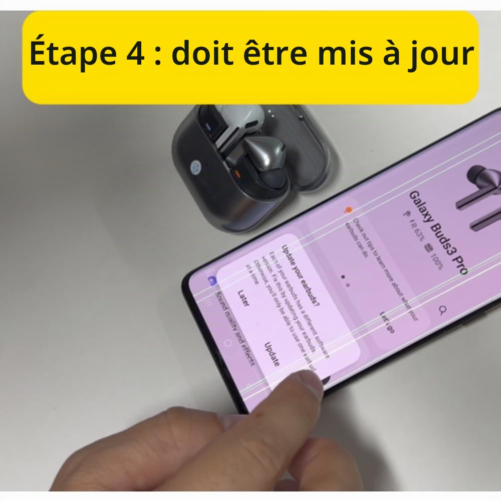 Oreillette gauche de rechange pour écouteurs Bluetooth sans fil Samsung Galaxy Buds 3 Pro AI Ture (argent)