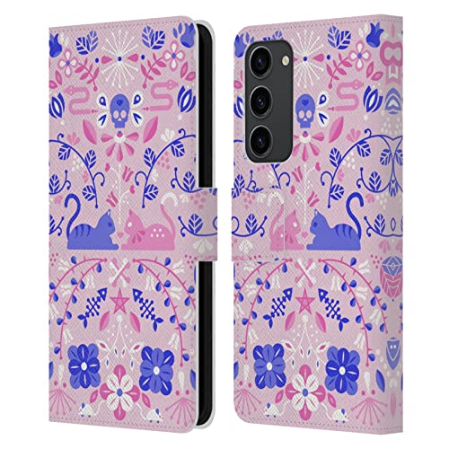 Étui portefeuille Samsung S23+ 5G cuir protection antichoc chat