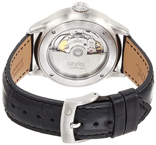 Gevril 43500-05 Men's Vaughan Swiss Automatic Watch, Genuine Italian Black Leather Strap3