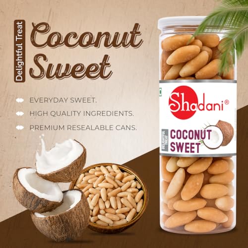 Image of Shadani Coconut Sweet Candy (Pack Of 200g), Indian Nariyal Meethai, Candy /Toffee