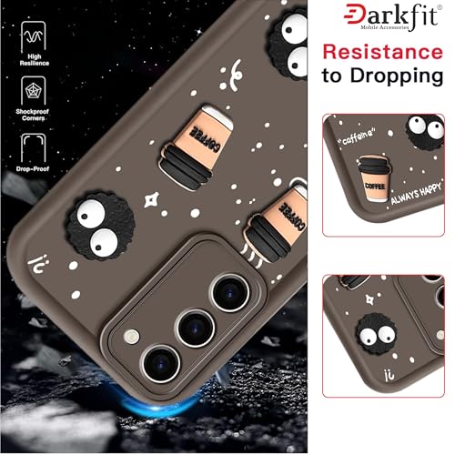 Image of DARKFIT Back Case Cover Compatible for Vivo Y200 5G | Cute Fun Cartoon 3D Ball | Coffee Silicone Case | Case Cover with Camera & Body Protection | Shock Proof | for Vivo Y200 5G | Color Brown