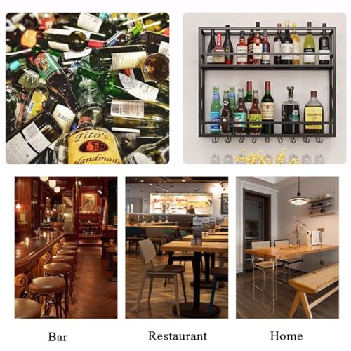 Étagère de bar flottante industrielle pour bouteilles d'alcool
