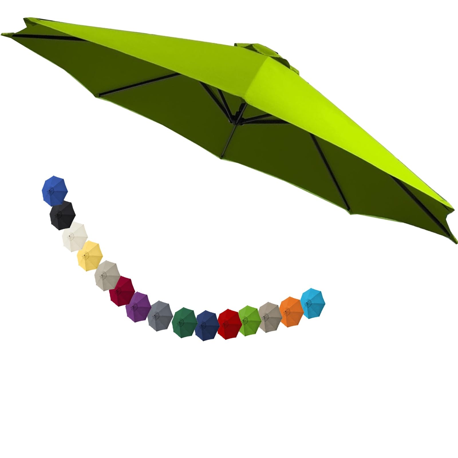 YNJJKA Umbrella Replacement Parasol Cover, Umbrella Replacement Cloth for Patio/Beach/Backyard/Swimming Pool Parasol Fabric Canopy Cover(D3,8 Ribs- 6.5 FT 2.0 m)