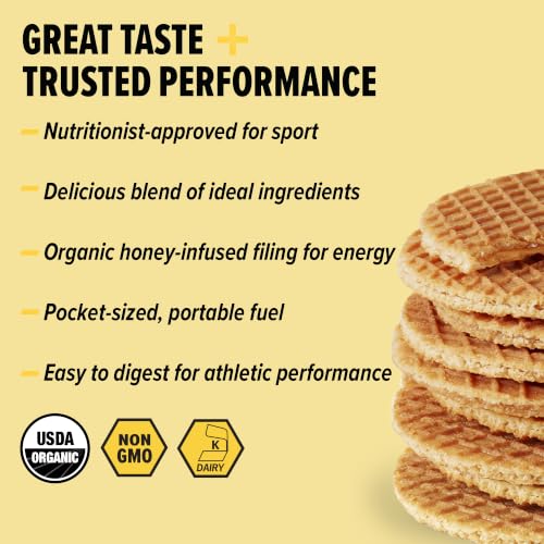 Image of Honey Stinger Organic Peanut Butter Banana Waffle, Energy Stroopwafel for Exercise, Endurance & Performance, Sports Nutrition for Home & Gym, Pre & Post Workout, 16.96 Ounce (Pack of 16)