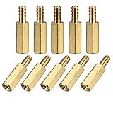 uxcell M3x12mm+6mm Male-Female Brass Hex PCB Motherboard Spacer Standoff for FPV Drone Quadcopter, Computer & Circuit Board 50pcs