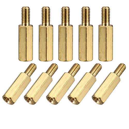 uxcell M3x12mm+6mm Male-Female Brass Hex PCB Motherboard Spacer Standoff for FPV Drone Quadcopter, Computer & Circuit Board 50pcs